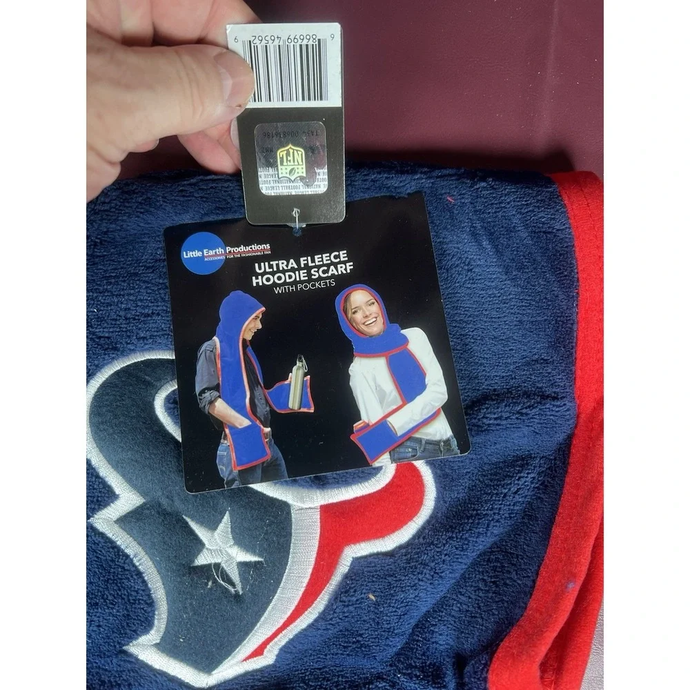 Houston Texans Ultra‎ Fleece Hoodie Scarf With Pockets New NFL